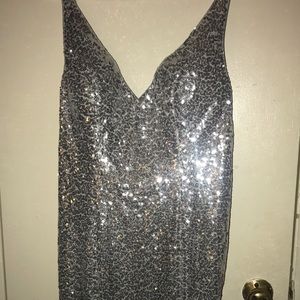 BRAND NEW SILVER PROM DRESS! Never worn